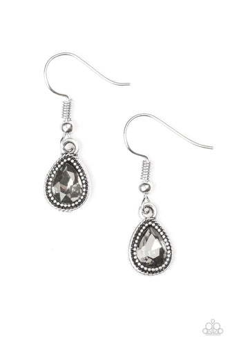 Princess Priority - Smokey Rhinestone and Silver Earrings - Susan's Jewelry Shop