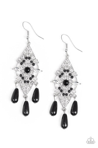 Majestic Mood - Black Silver Fishhook Earrings - Susan's Jewelry Shop
