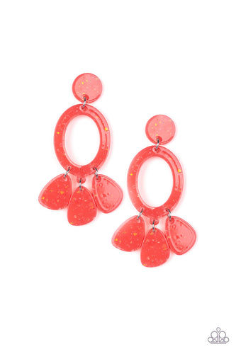 Sparkling Shores - Orange Paparazzi Arcrylic Post Earrings - Susan's Jewelry Shop