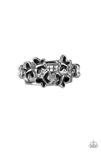 Fluttering Fashion - Black Silver Ring - Susan's Jewelry Shop