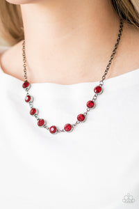 Starlit Socials - Red Gunmetal Necklace - Susan's Jewelry Shop