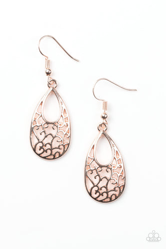 Always Be VINE - Rose Gold Fishhook Earrings - Susan's Jewelry Shop