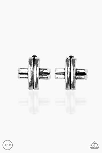 Couture Crossover - Silver Clip-On Earrings - Susan's Jewelry Shop