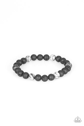 All Zen - Black and White Lava Bead Bracelet - Susan's Jewelry Shop