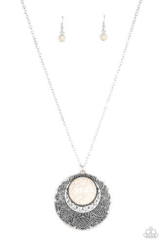 Medallion Meadow White Necklace
