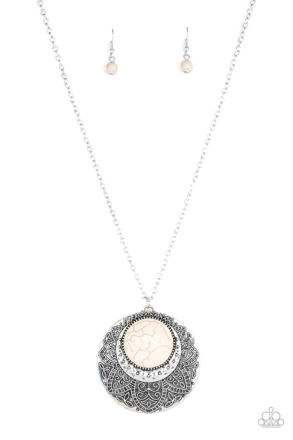 Medallion Meadow White Necklace
