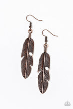 Load image into Gallery viewer, Feathers QUILL Fly Copper Earrings