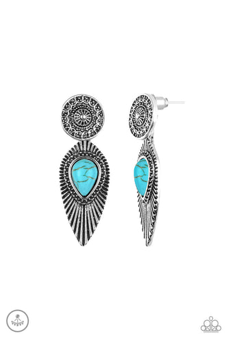 Fly Into The Sun - Turquoise Stone Double-sided Post Earrings - Susan's Jewelry Shop