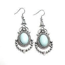 Load image into Gallery viewer, Cameo and Juliet Blue Earrings